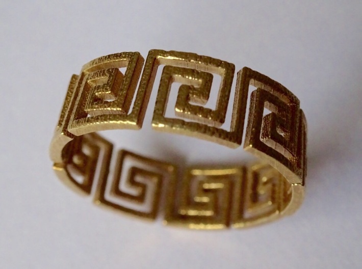 Greek Ring Brass - size 7.25 3d printed 