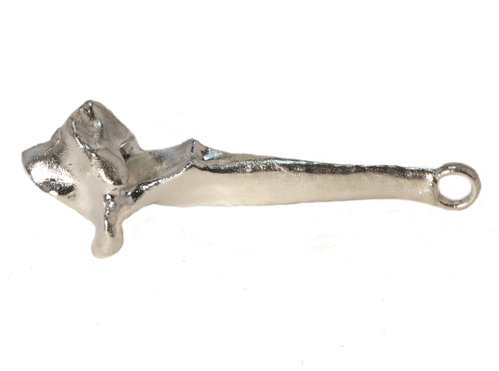 Vertebra 27mm With Loop 3d printed Raw Silver