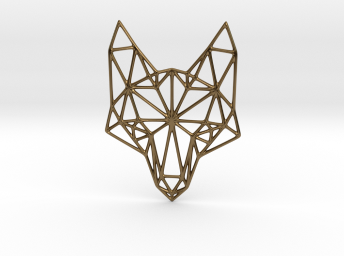 Geometric Fox Head Pendant 3d printed
