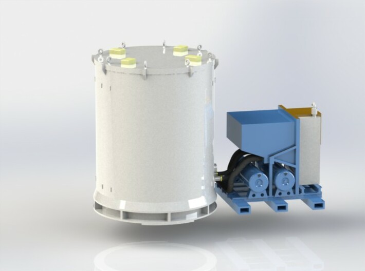 N scale 1/160 Titan Rocket container & A/C unit 3d printed CAD render.