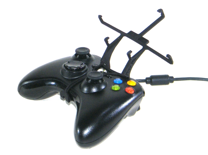 Controller mount for Xbox 360 & Alcatel Pixi 3 (3. 3d printed Without phone - A Samsung Galaxy S3 and a black Xbox 360 controller