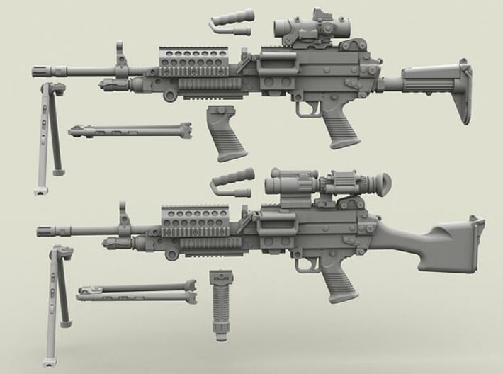 1/16 SPM-16-013 m249 MK48mod0 7,62mm machine gun 3d printed