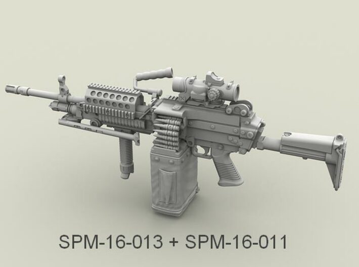 1/16 SPM-16-013 m249 MK48mod0 7,62mm machine gun 3d printed 
