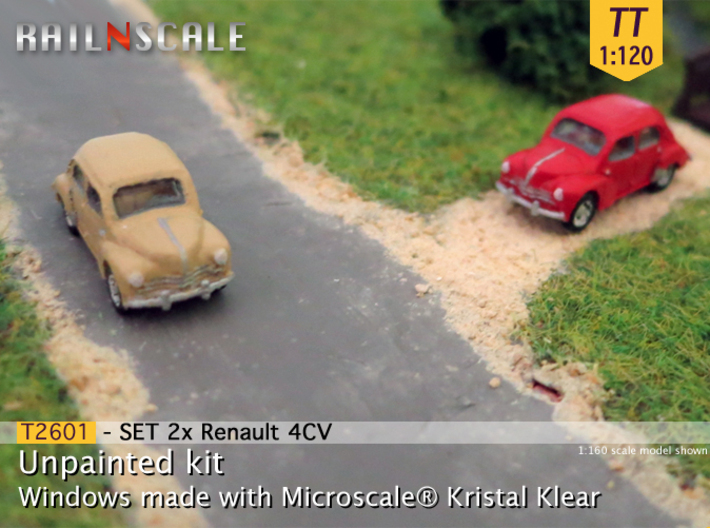 SET 2x Renault 4CV (TT 1:120) 3d printed