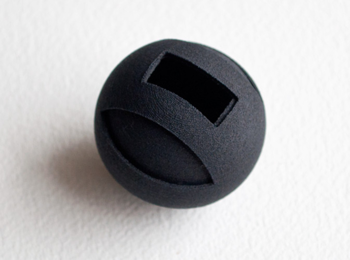 Sphere Case 3d printed Printed black Sphere Case opened.