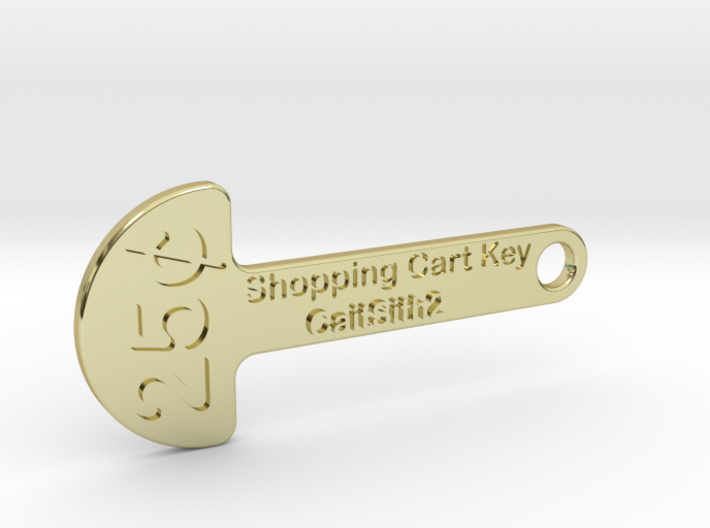 Quarter Shopping Cart Key 3d printed