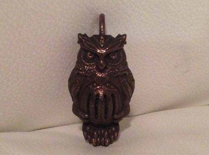 Owl Pendant 3d printed 