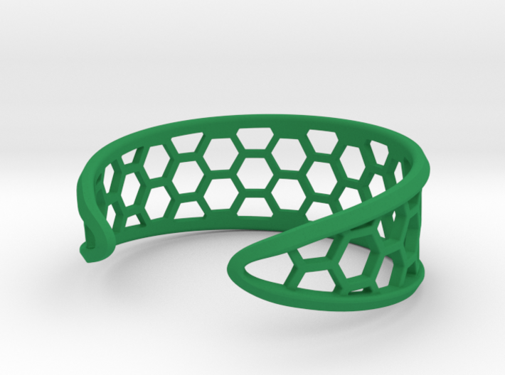 Cuff Bracelet, Honeycomb Mesh 3d printed
