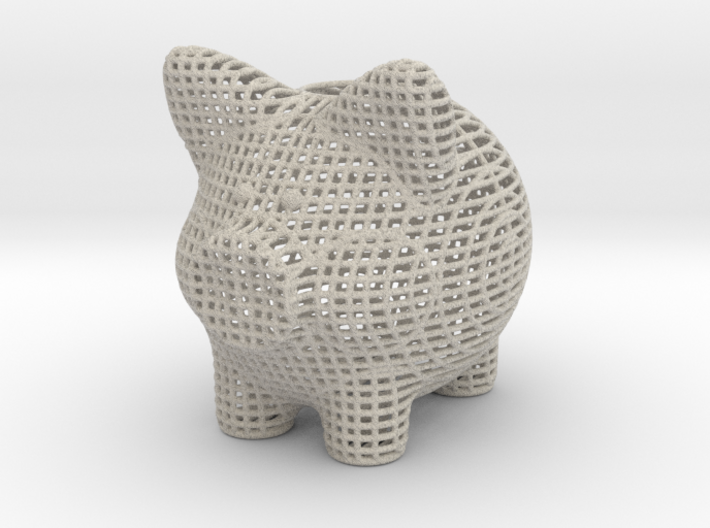 Wire Frame Piggy Bank 2 Inch Tall 3d printed