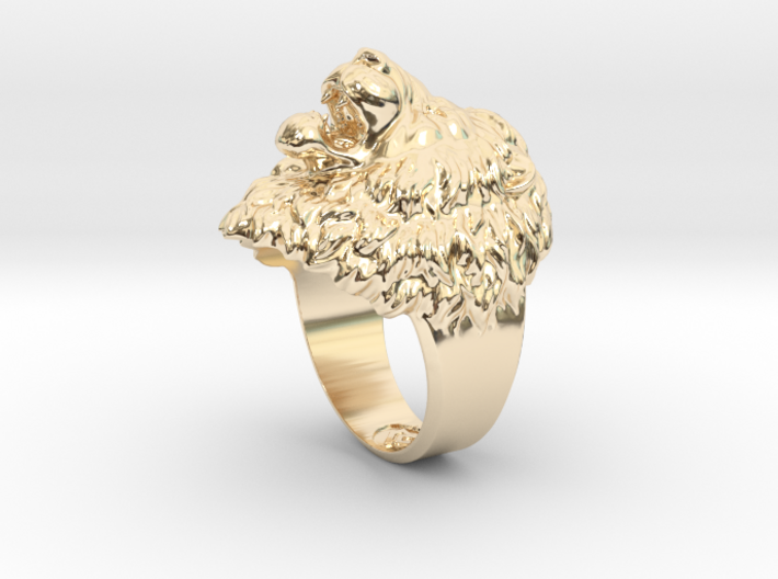 Aggressive Lion Ring 3d printed