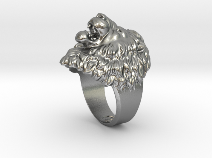 Aggressive Lion Ring 3d printed 