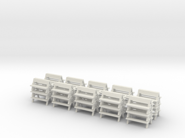 30 Carnival benches 2.0 - 1:87 (H0 scale) 3d printed