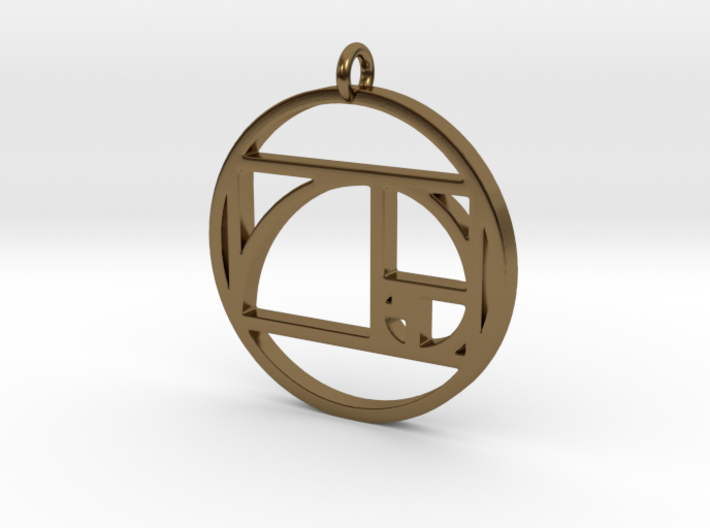 Golden Ratio Spiral Pendant 3d printed