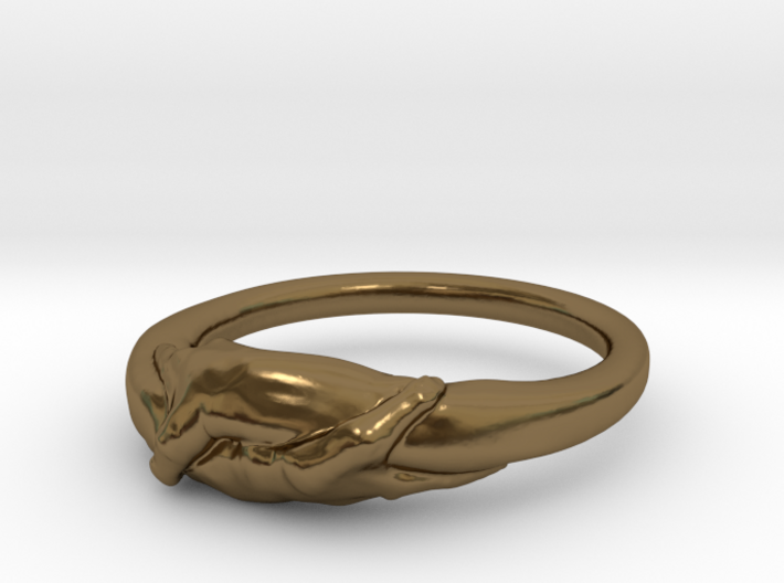 Rome Handshake Ring Size(US)-6 (16.51 MM) 3d printed