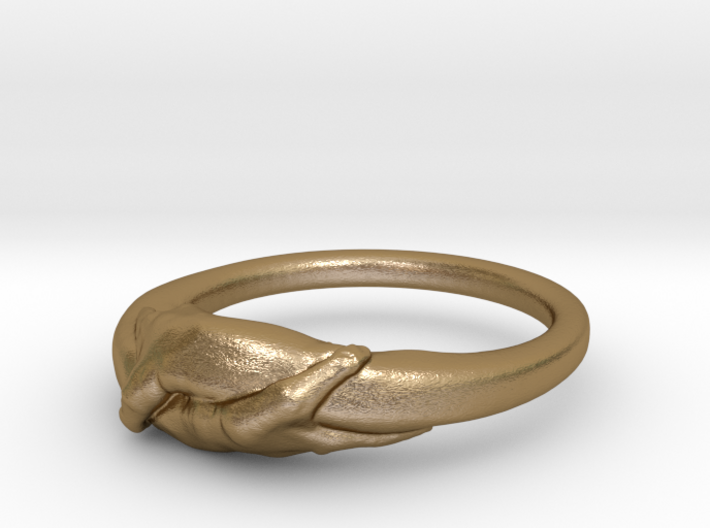 Rome Handshake Ring Size(US)-7 (17.35 MM) 3d printed