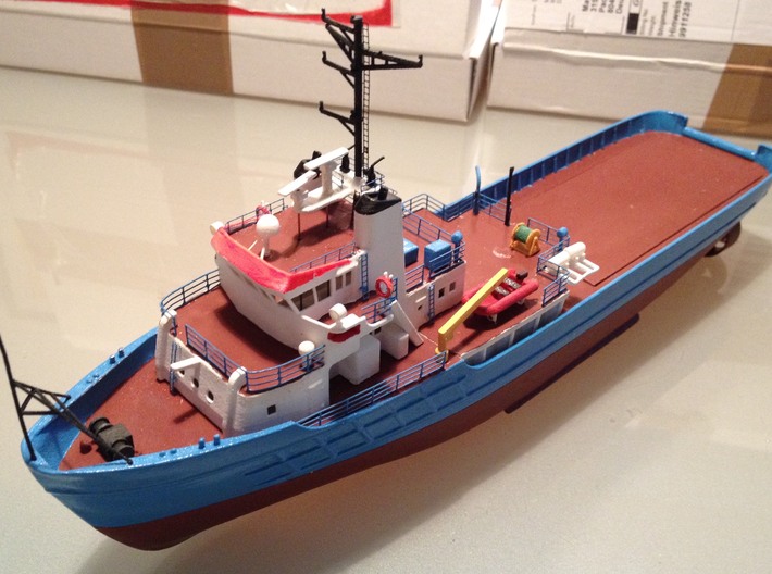 MV Anticosti, Details 1/2 (1:200, RC ship) 3d printed photo of assembled model (painted)