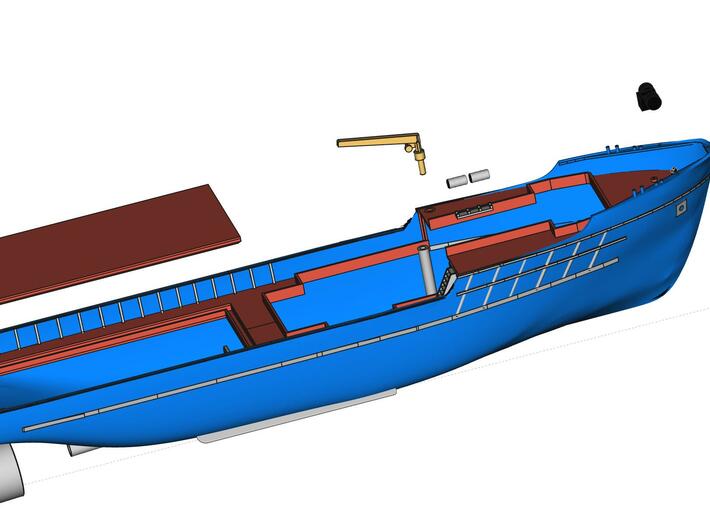 MV Anticosti, Details 1/2 (1:200, RC ship) 3d printed detailing parts for hull (not included)