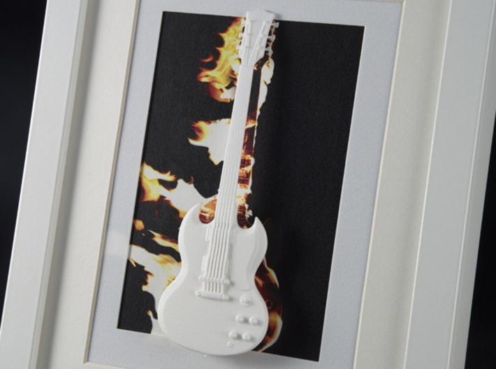 Gibson SG guitar for photo frame 3d printed Set it on fire