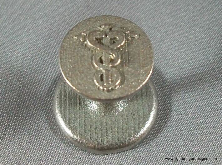 Caduceus Wax Seal (Doctor's Staff) 3d printed Seal by itself - this is what Shapeways will send you.