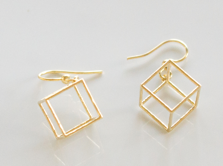 Cube earrings 3d printed