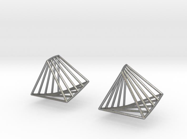 Rotating triangle earrings 3d printed