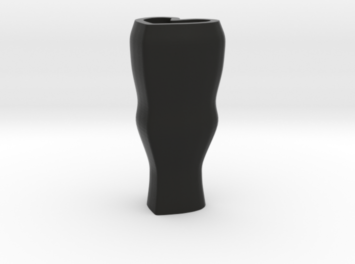 Heart flower vase - black 3d printed