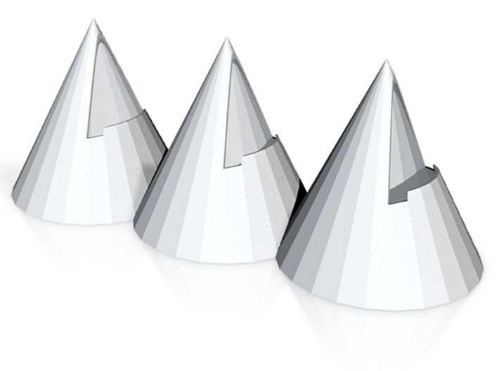 Cones, The Three Tenors white 10.75 x 4in 3d printed
