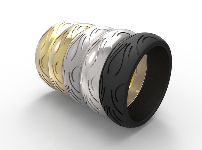 Motorcycle Low Profile Tire Tread Ring Size 7 3d printed