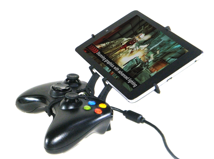 Controller mount for Xbox 360 &amp; Asus ZenPad S 8.0 3d printed Side View - A Nexus 7 and a black Xbox 360 controller