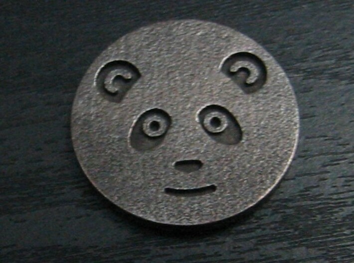 Panda coin 3d printed Heads - face side