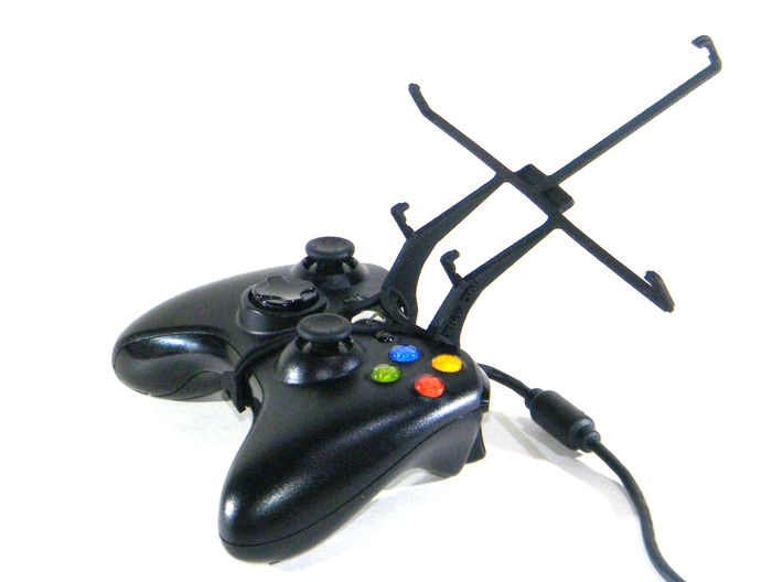 Controller mount for Xbox 360 & Huawei MediaPad M2 3d printed Without phone - A Nexus 7 and a black Xbox 360 controller