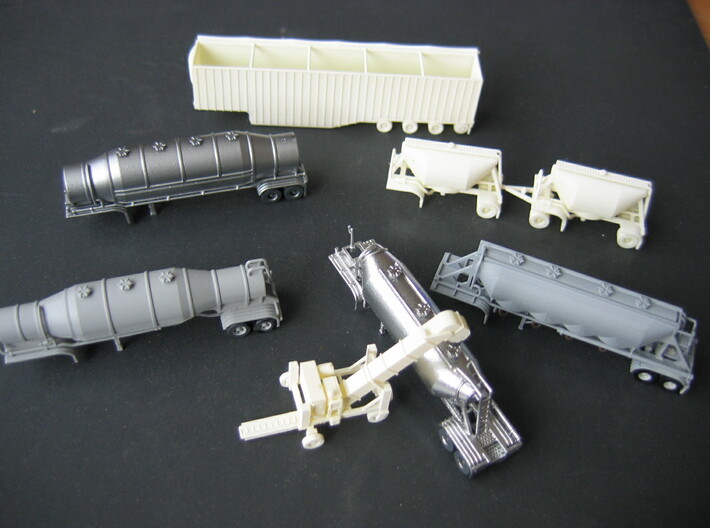 N scale 1/160 Dry Bulk Pup 07 Pair 3d printed Some of my other N-scale, 3D-printed models.