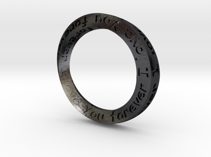 Mobius ring &quot;I Love You Forever&quot; Size 5 3d printed