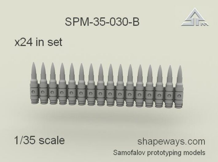 1/35 SPM-35-030-B .30 cal cartridges linked 3d printed