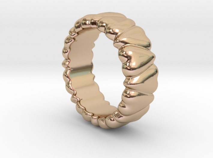 Ring Heart To Heart 15 - Italian Size 15 3d printed