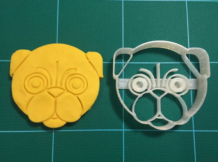 Atomade Pug Dog Cookie Cutter 2.5 inches 3d printed