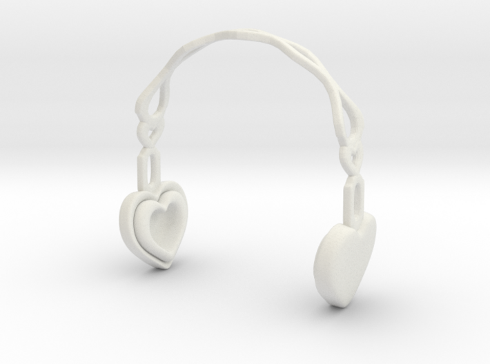Headphones Heart Version: BJD Doll SD 1/3 size 3d printed