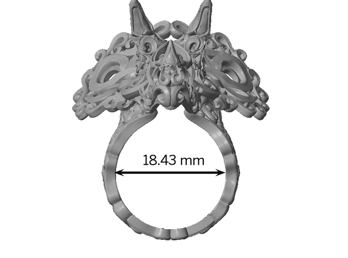 Tricera Ring (Size 8) 3d printed 