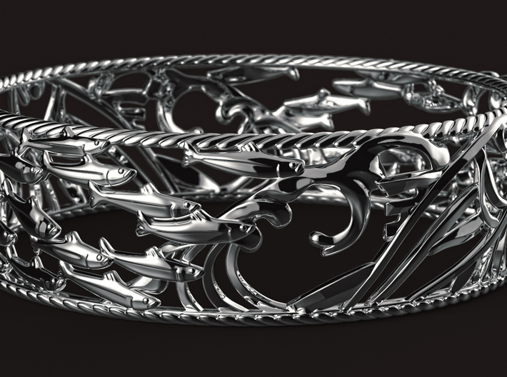 Sardine Wave Bracelet 3d printed 