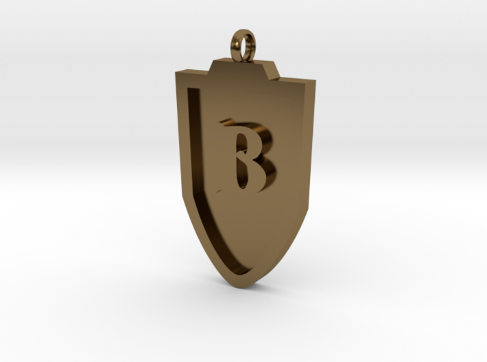 Medieval B Shield Pendant 3d printed