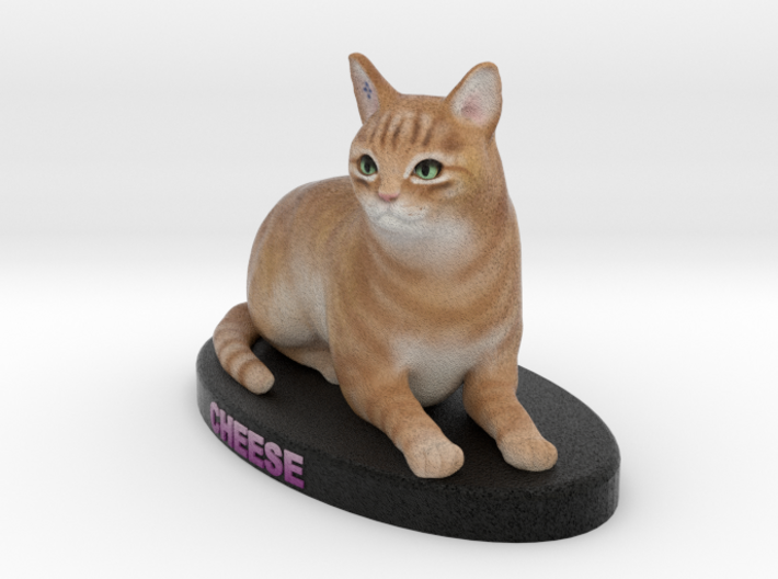Custom Cat Figurine - Cheese 3d printed