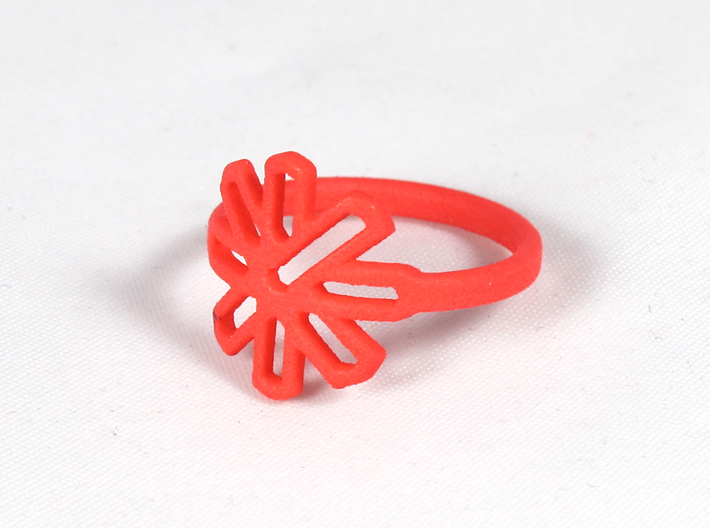 Pomegranate Blossom- Multiple Sizes 3d printed Coral Red Strong and Flexible