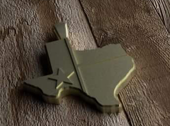 Pendant State of Texas with flag 3d printed
