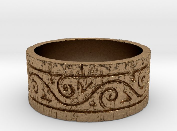 Weathered Wood Tribal Ring 3d printed 