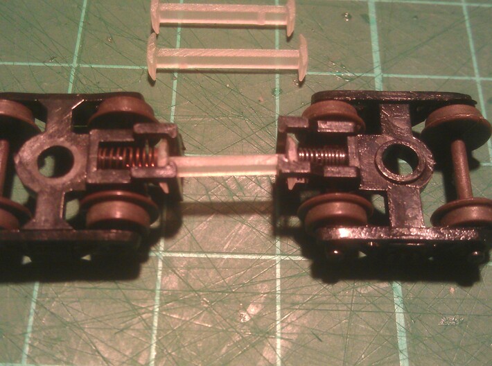 N Scale 11mm Fixed Coupling Drawbar x6 3d printed (12mm Coupling Used In Photo)