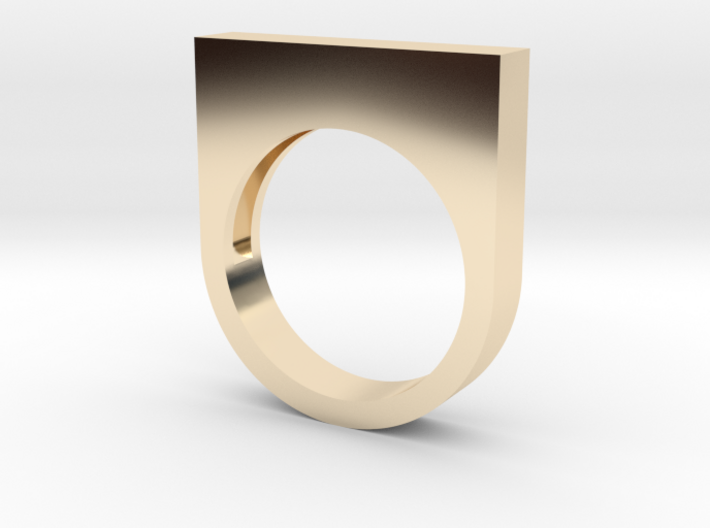 Modern Rectangle Bold Ring 3d printed