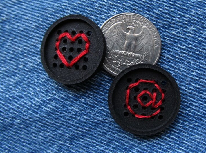 1&quot; embroidery button (two) 3d printed