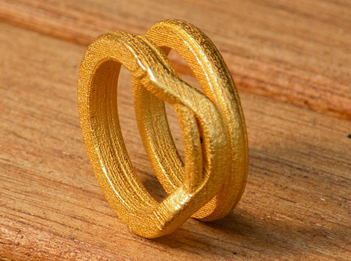 Balem's Ring1 - US-Size 11 (20.68 mm) 3d printed Ring 1 in polished gold steel (shown: size 6 1/2)