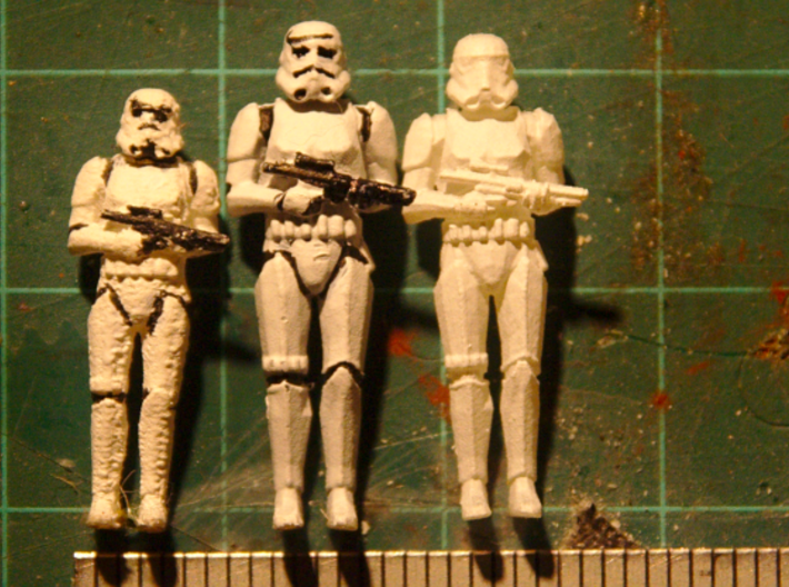 Stormtrooper in position of Attention 3d printed 1st, 2nd, Final :)