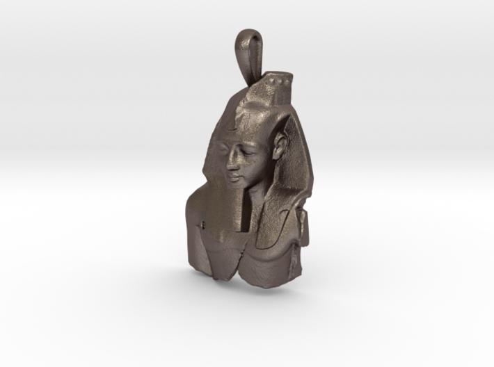 Steel Ramesses II, Ozymandias pendant 3d printed 